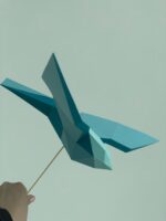 Papercraft of flying birds in 3D origami