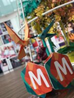 Papercraft of flying birds in 3D origami