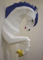 Papercraft unicorn in 3D origami