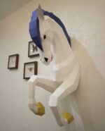 Papercraft unicorn in 3D origami