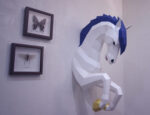 Papercraft unicorn in 3D origami
