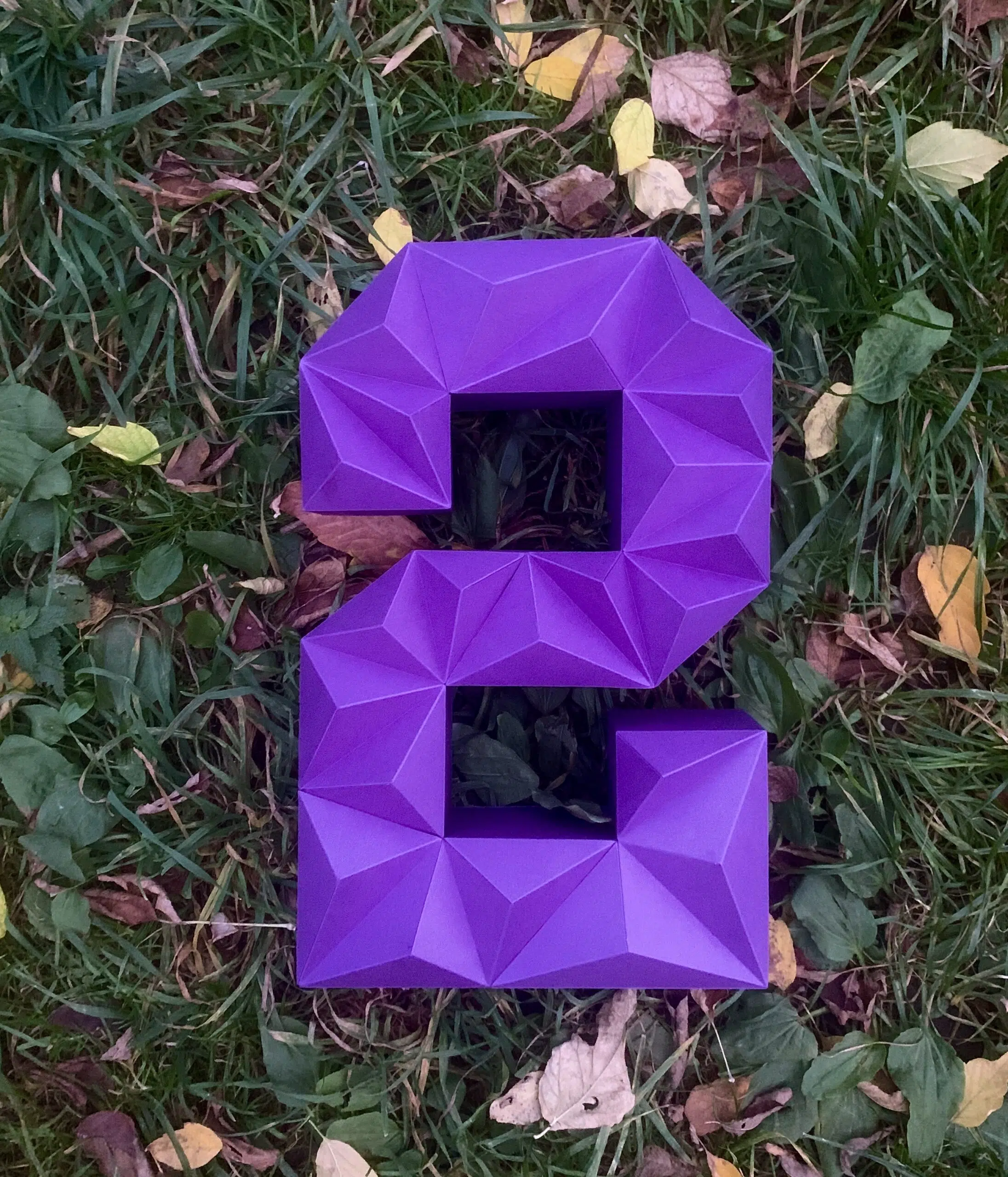 Todos os números em papercraft 3D, vista 2