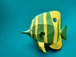 3D origami papercraft butterfly fish