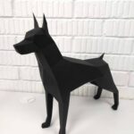 Papercraft Doberman in 3D origami