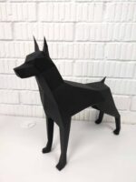 Papercraft Doberman in 3D origami