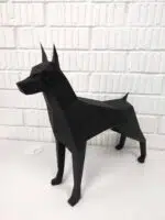 Dobermann 3D origami papercraft, 3D-model
