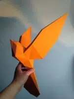 Papercraft of flying birds in 3D origami