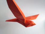Papercraft of flying birds in 3D origami