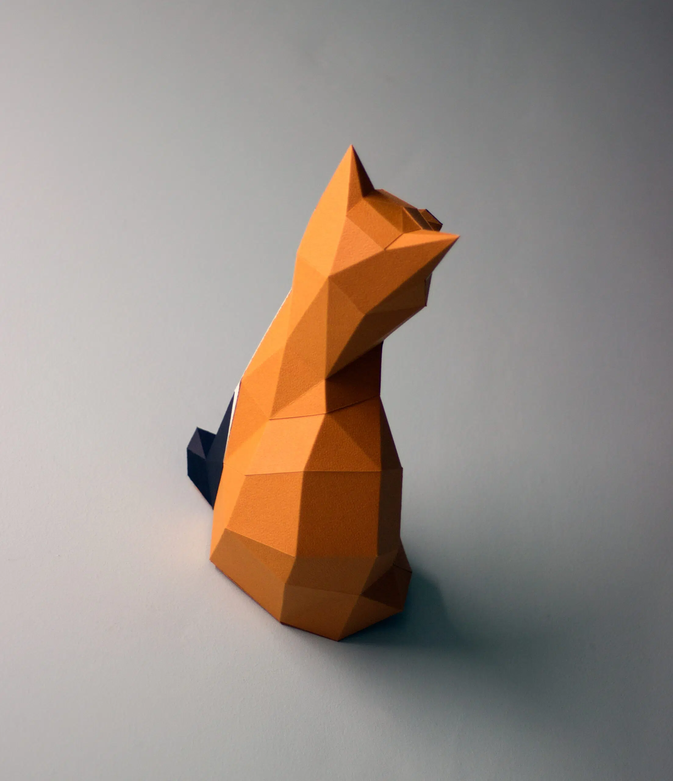 Papercraft Little Fox in Origami, side view