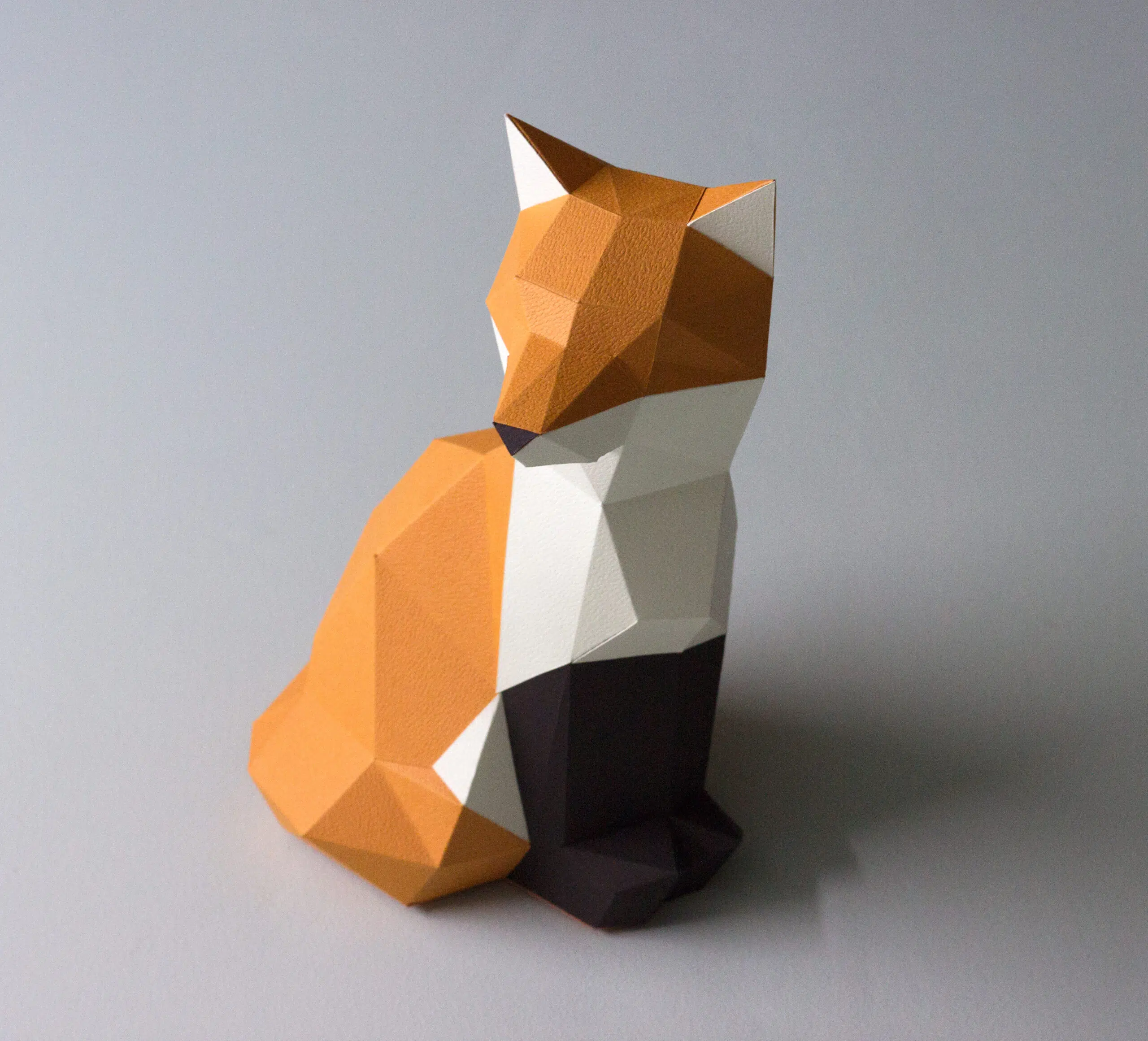 Papercraft Little Fox in Origami, assembled