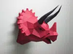 Triceratops kop 3D origami voor aan de muur, weergave 5