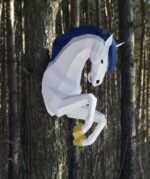 Papercraft unicorn in 3D origami