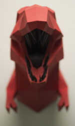 Papercraft T-Rex dinosaur head in 3D origami