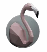 Flamingo muurdecoratie met uitgespreide vleugels in origami, weergave 7