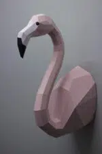 Flamingo muurdecoratie met uitgespreide vleugels in origami, weergave 8