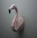 Flamingo muurdecoratie met uitgespreide vleugels in origami, weergave 11
