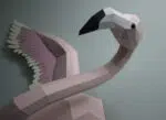Flamingo muurdecoratie met uitgespreide vleugels in origami, weergave 15