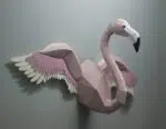 Kit de múltiples flamencos rosas en origami 3D