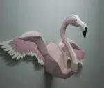 Kit de múltiples flamencos rosas en origami 3D