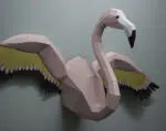 Kit de múltiples flamencos rosas en origami 3D