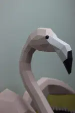 Kit de múltiples flamencos rosas en origami 3D