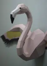 Kit de múltiples flamencos rosas en origami 3D