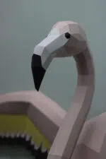 Kit de múltiples flamencos rosas en origami 3D