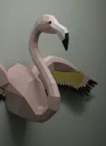 Kit de múltiples flamencos rosas en origami 3D