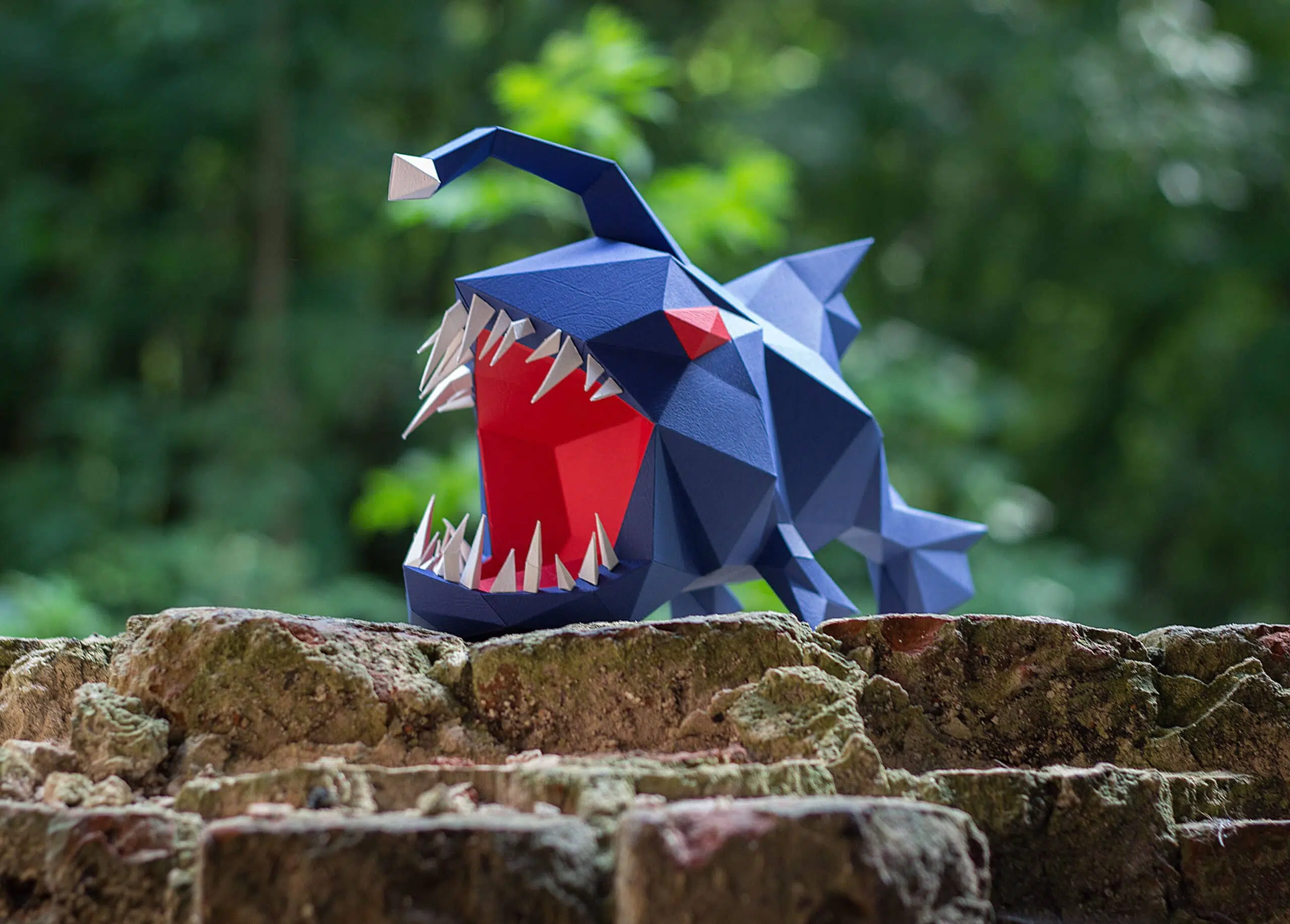 Origami 3D-Papercraft van lantaarnvis, weergave 6