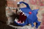 Origami 3D-Papercraft van lantaarnvis, weergave 10