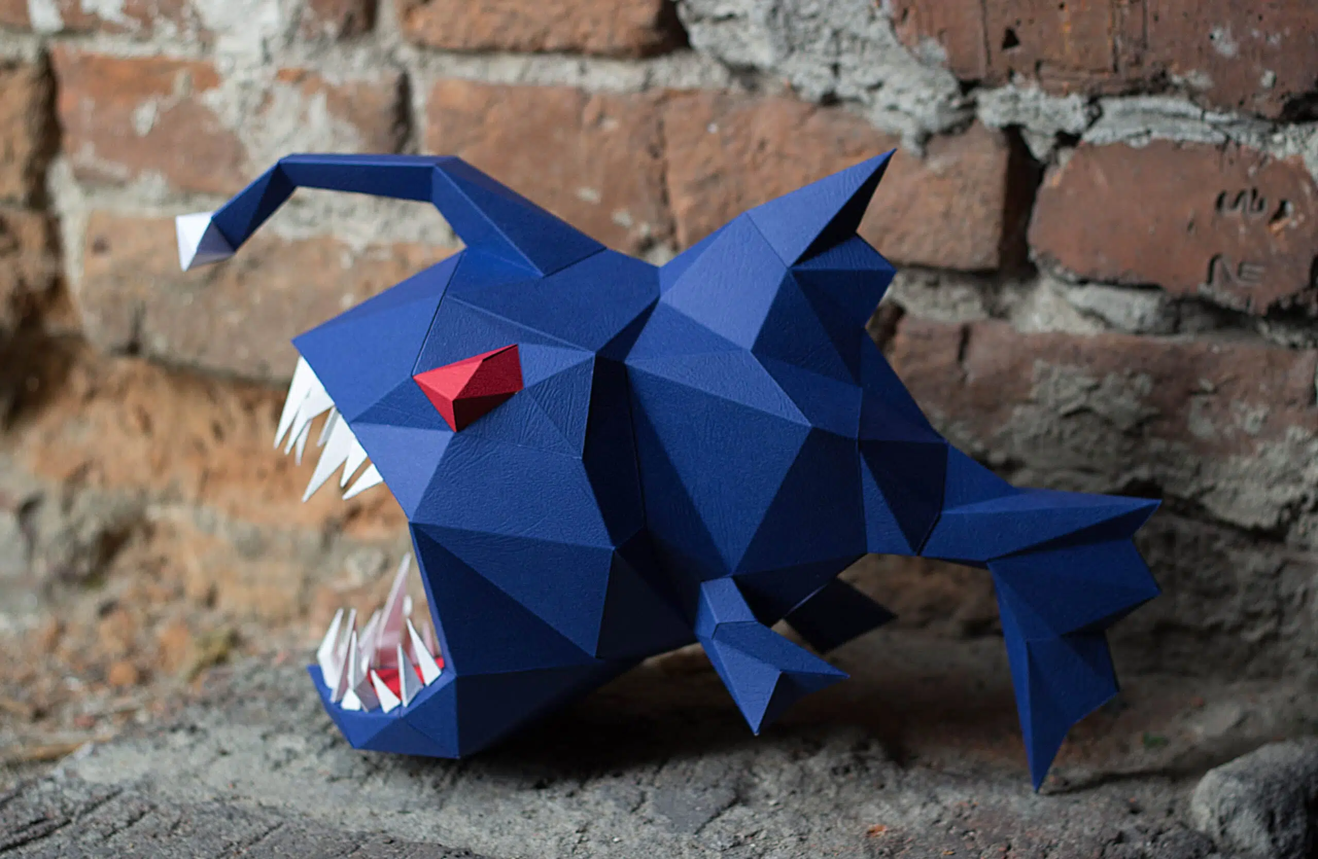 Origami 3D-Papercraft van lantaarnvis, weergave 11