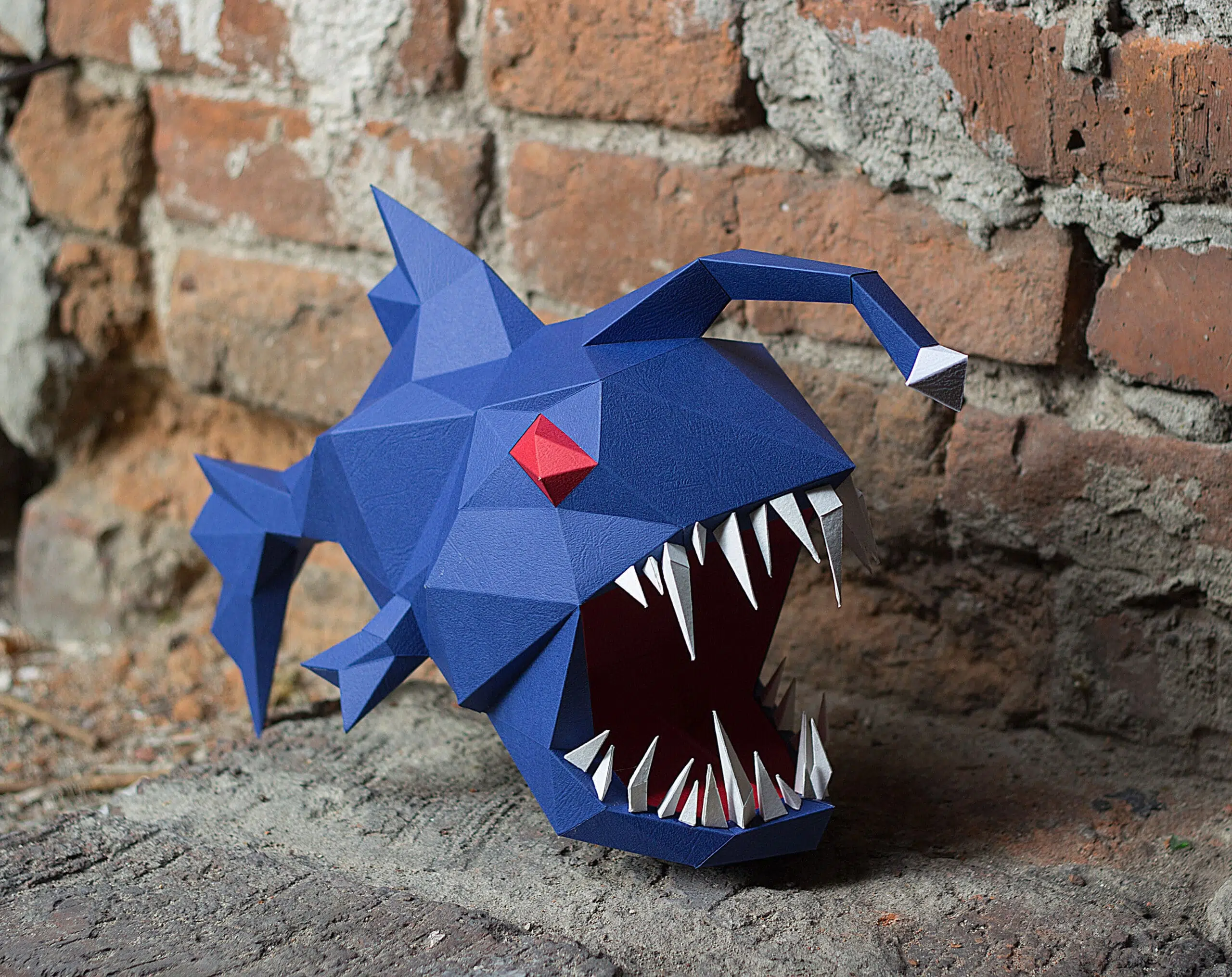 Origami 3D-Papercraft van lantaarnvis, weergave 12