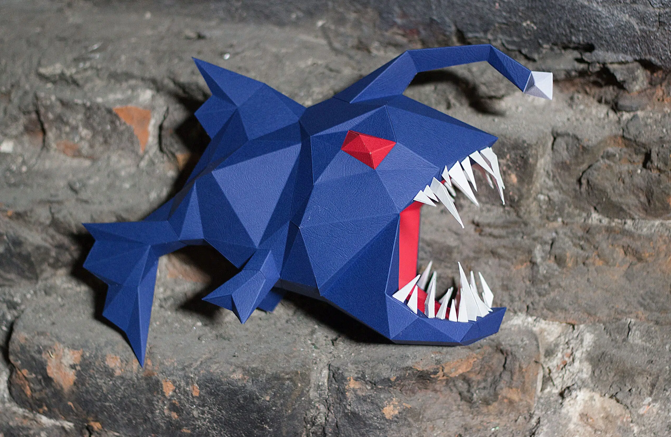 Origami 3D-Papercraft van lantaarnvis, weergave 13