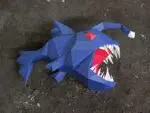 Papercraft of anglerfish in 3D origami