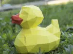 Origami 3D eend in papier, weergave 4