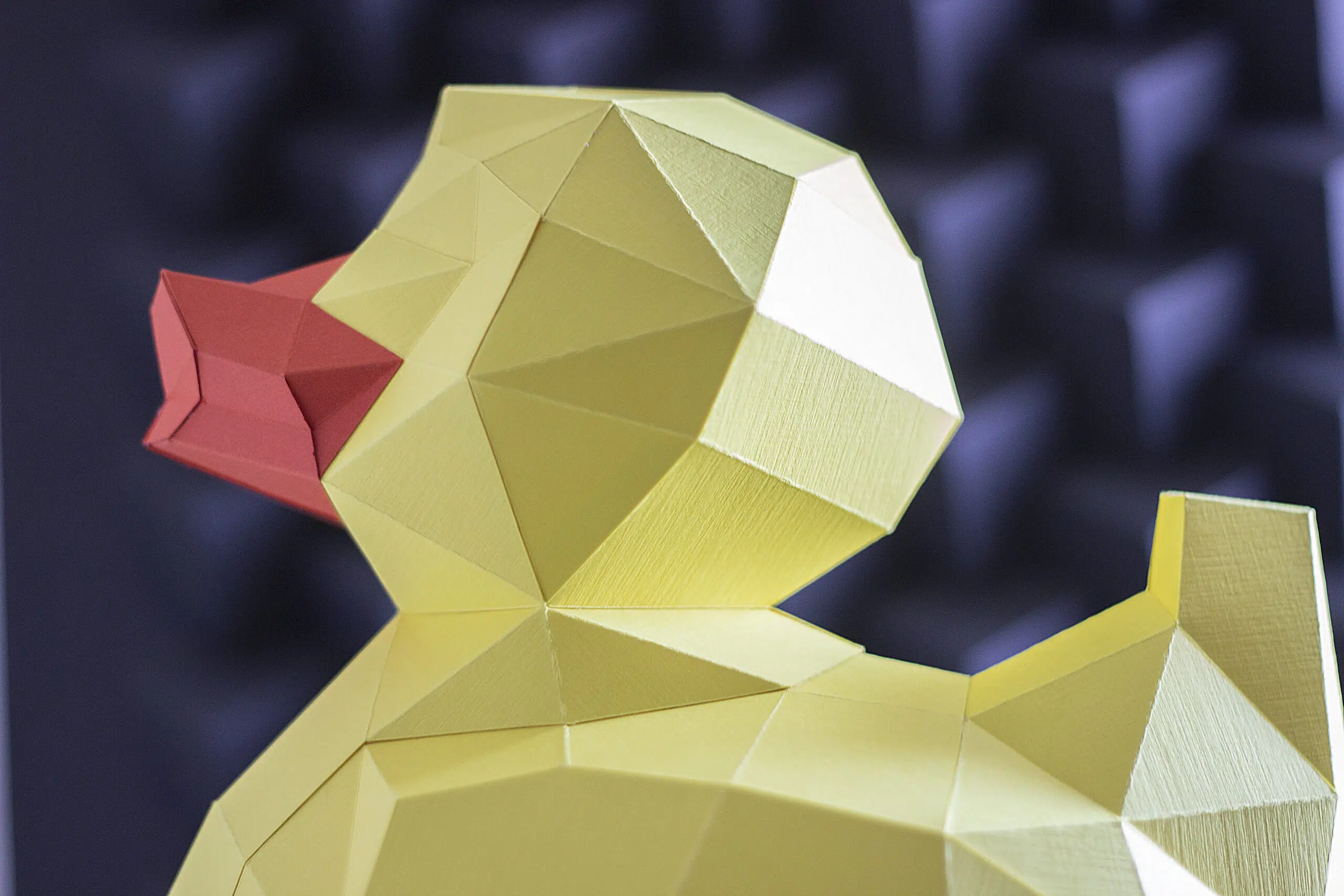 Origami 3D eend in papier, weergave 5