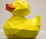 Papercraft of duck in 3D origami