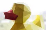 Origami 3D eend in papier, weergave 8