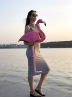 Papercraft mehrere Flamingos in 3D-Origami