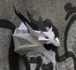 Papercraft Smaug dragon from Lord of the Rings in 3D origami