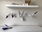Papercraft of flying birds in 3D origami