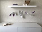 Papercraft of flying birds in 3D origami