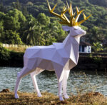 Papercraft of royal deer in origami