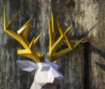 Papercraft of royal deer in origami