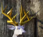Origami 3D hert in papier, weergave 8