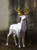 Papercraft of royal deer in origami