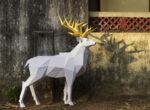 Papercraft of royal deer in origami