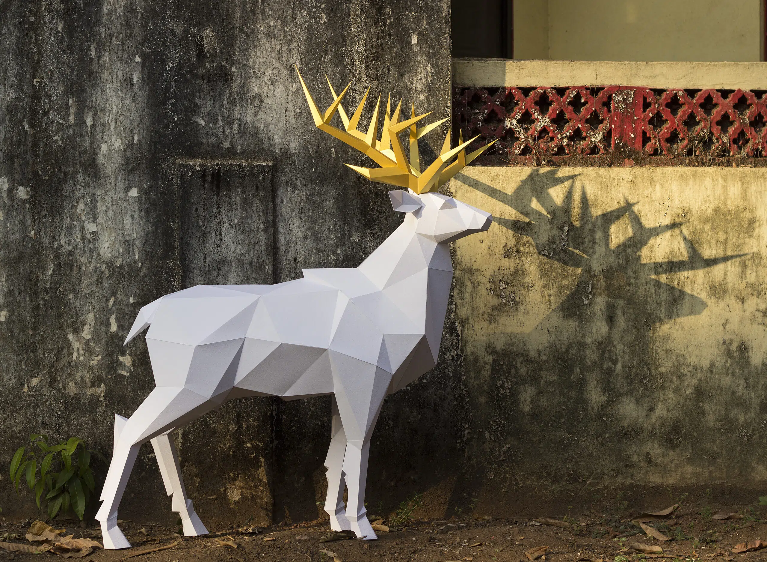 Origami 3D hert in papier, weergave 9