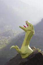 Papercraft cabeza de raptor Jurassic Park en origami