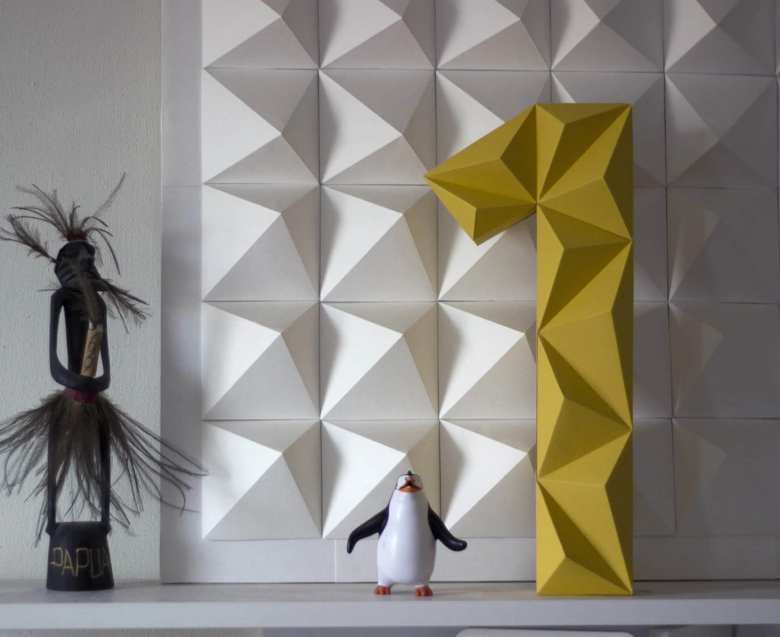 Todos os números em papercraft 3D, detalhe